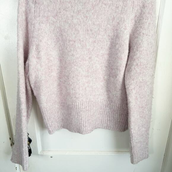 Ann Taylor Wool Blend Mock Neck Fuzzy Sweater Pink Preppy Lagenlook Feminine S - Picture 12 of 15